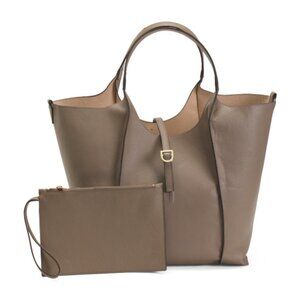 ROCAI Leather Tote With Inside Pouch